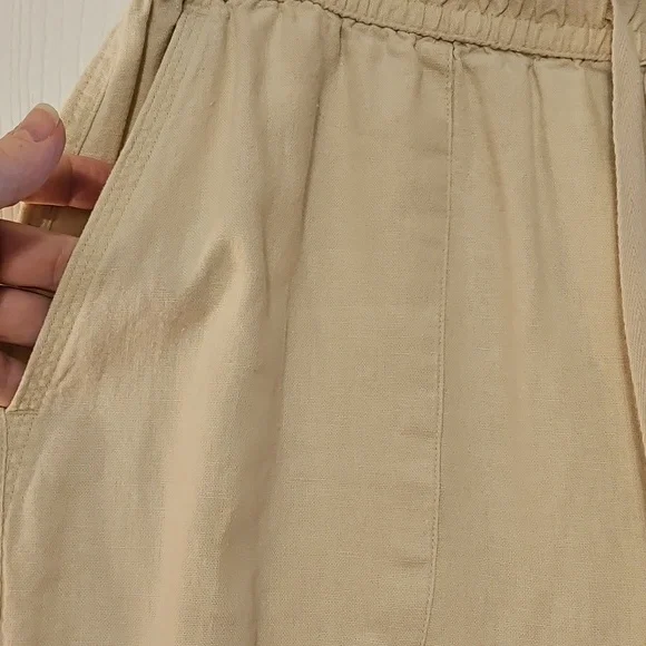 Lucky Brand Linen Elastic Waist Cream Pants - Picture 7 of 12